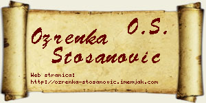 Ozrenka Stošanović vizit kartica